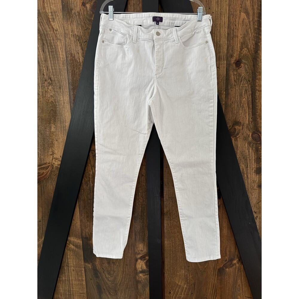 NYDJ White Marilyn Straight Leg Jeans Lift Tuck Slimming Size 14